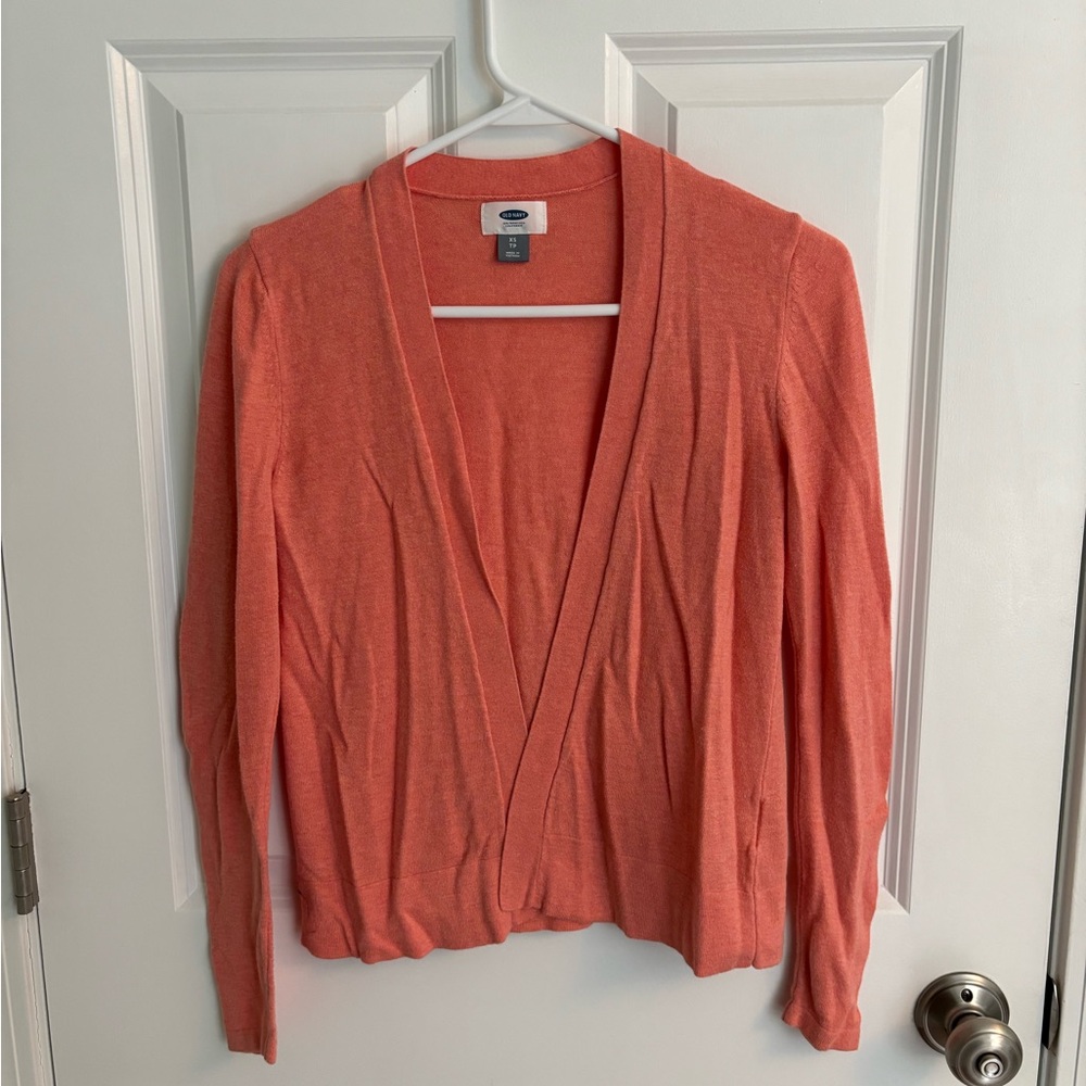 Old Navy Women’s Coral Open-Front Sweater